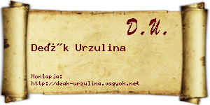Deák Urzulina névjegykártya